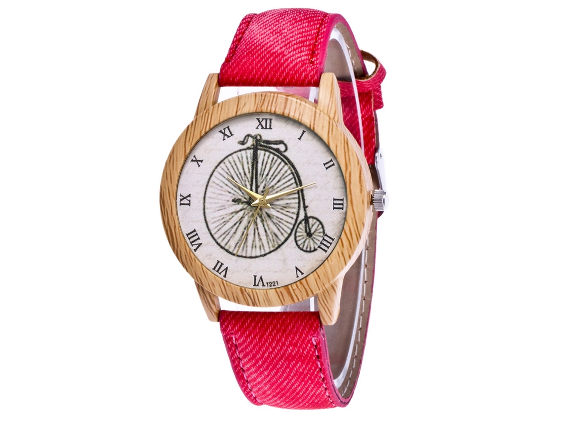 Relógio de Pulso de Quartzo Zhoulianfa com Pulseira de Lona e Números Romanos (vermelho)