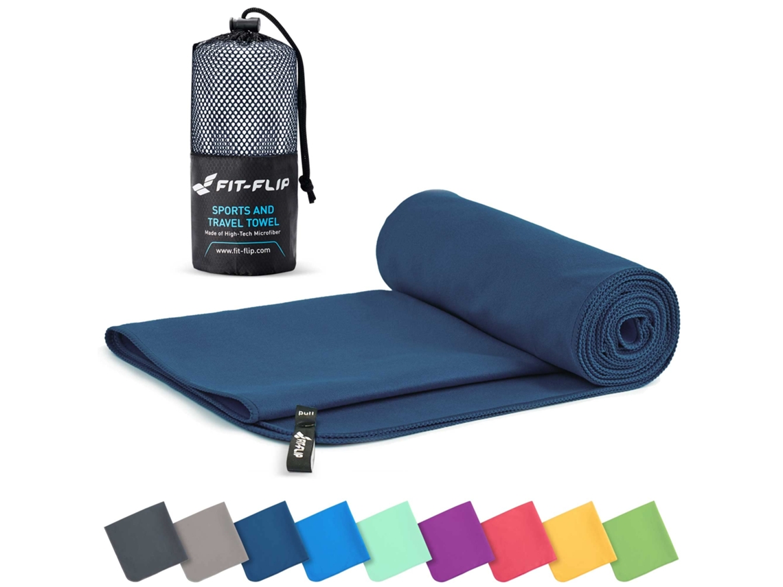 Toalha de Microfibra, Toalha Esportiva, Toalha de Praia Azul BRILVIBERA