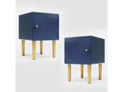 Novo Conjunto De 2 Mesas De Cabeceira, Mesas De Apoio, Azul Marinho, Mesas De Sofá Adequadas Para Qualquer Cama E Quarto A50/l35/p35 Cm BAGOLY