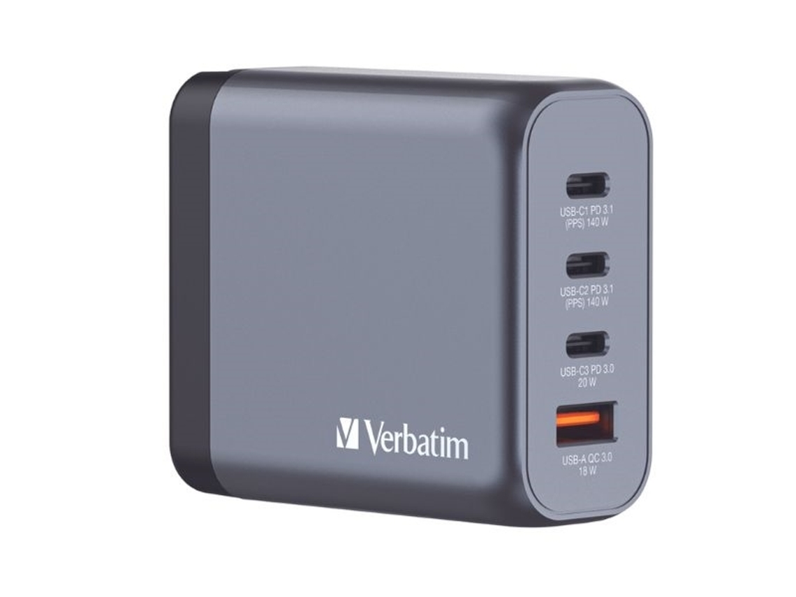 Carregador Rápido 200w Gan 3xusb-c 1xusb-a Ue/eua, Preto