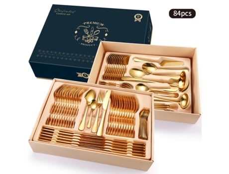 Conjunto De Talheres Domésticos Em Aço Inoxidável  (84 Peças) VENISYMLIS