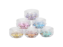 Conjunto De 6 Caixas De Glitter E Strass Para Unhas Com Flocos Mistas Brilhantes Decorativos Para Manicure E Rosto