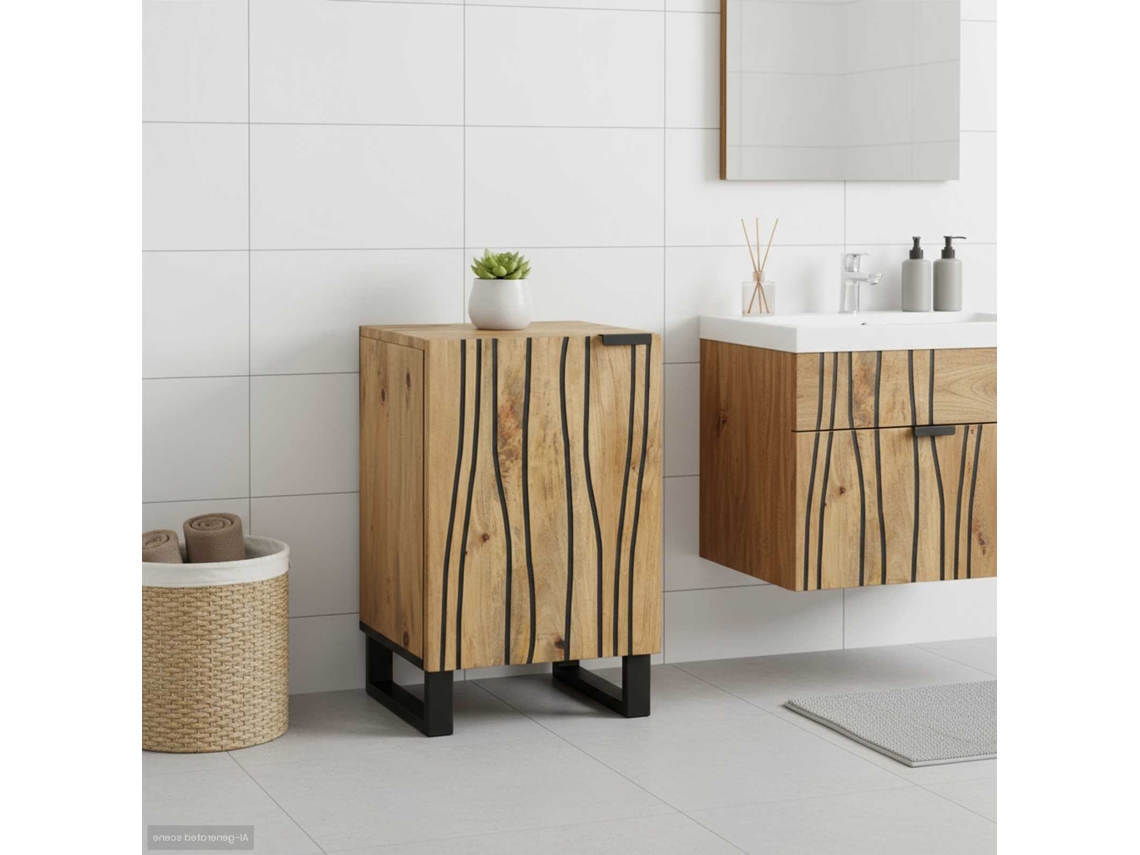 Vidaxl Armário Para Pia De Banheiro Castanho 38 X 33,5 X 58 Cm