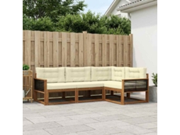 Vidaxl Conjunto De Sofás Para Exterior 4 Pcs Natural E Creme
