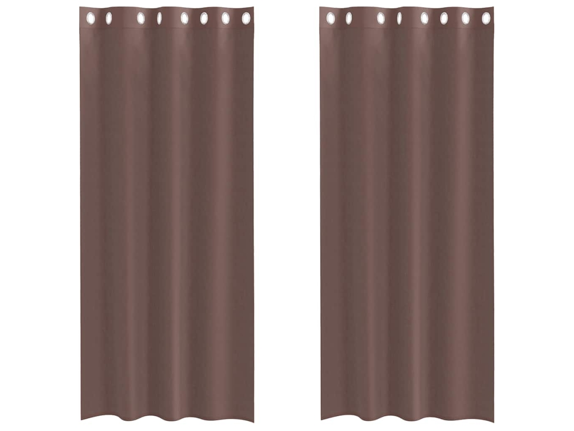 Maison Exclusive - Cortinas De Voile Com Ilhós 2 Pcs Castanho 140x245 Cm