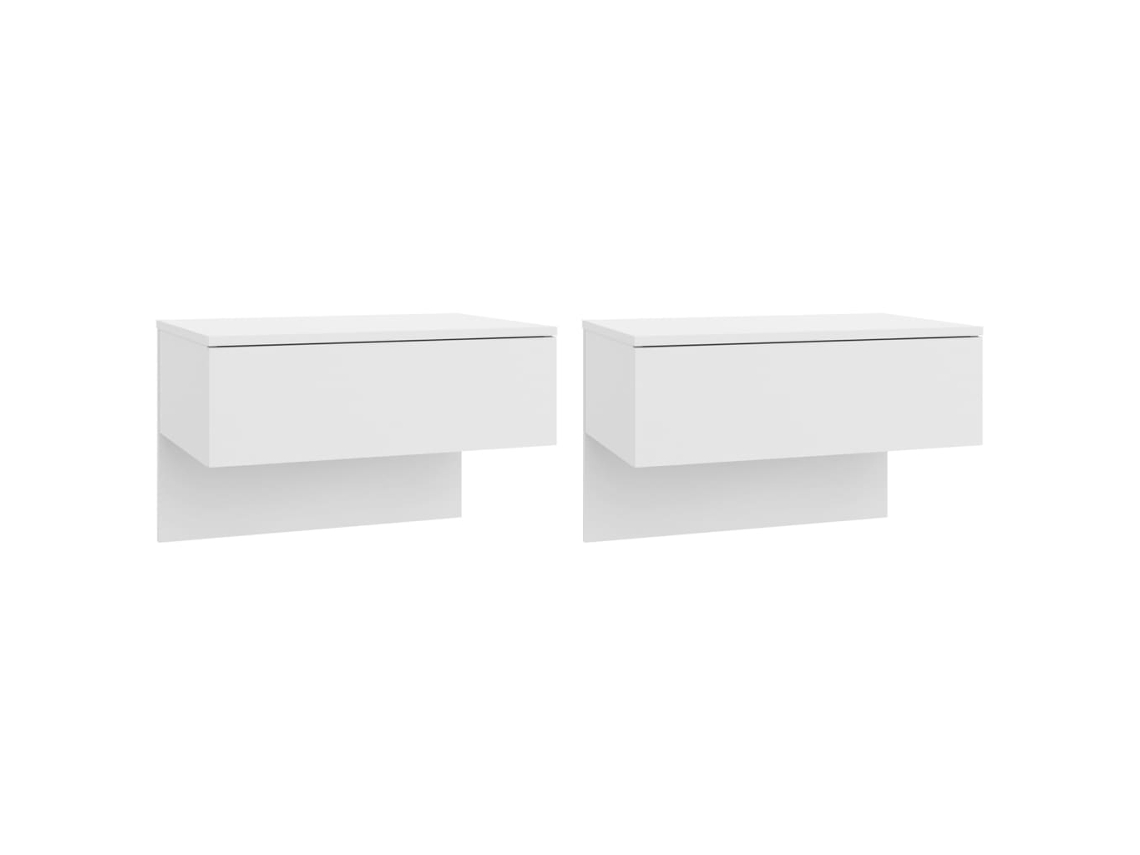 Wall-mounted Bedside Cabinet, Wall-mounted Bedside Cabinets Vidaxl Branco Madeira Processada (n/a)