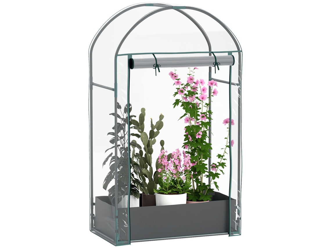 Mini estufa de jardim com saco de plantio e tampa plástica reforçada S/MARCA