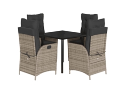 Garden Dining Set, Garden Dining Sets Vidaxl Cinzeto Rattan / Vime (80 X 80 X 74 Cm)