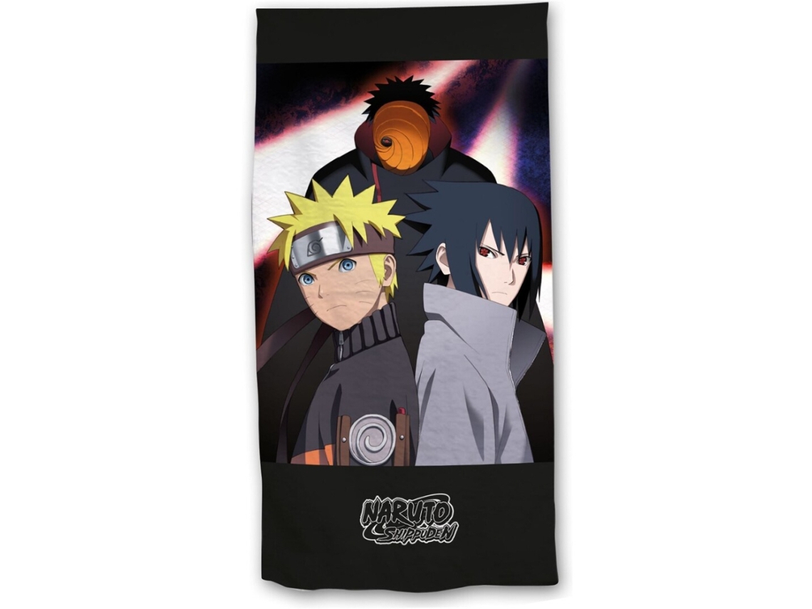 Toalha De Algodão Preta Naruto 140x70 Cm 87156
