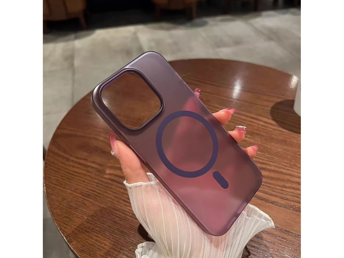 Capa Transparente Roxa Para Iphone 17 Air Capa Magnética Ultrafina Fosca Resistente A Arranhões.