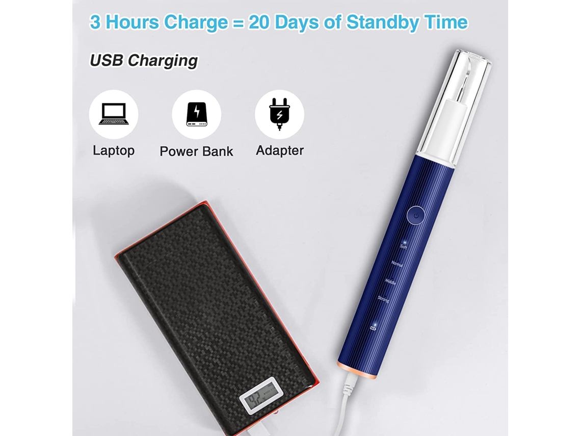 Irrigador Oral Portátil Azul Ipx7 4 Modos 4 Jatos Usb c Limpeza Detritos Alimentares ZYBLSSBB