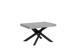 Mesa Extensível 120/380x90 Cm Volantis Concreto Com Pés Antracite Itamoby