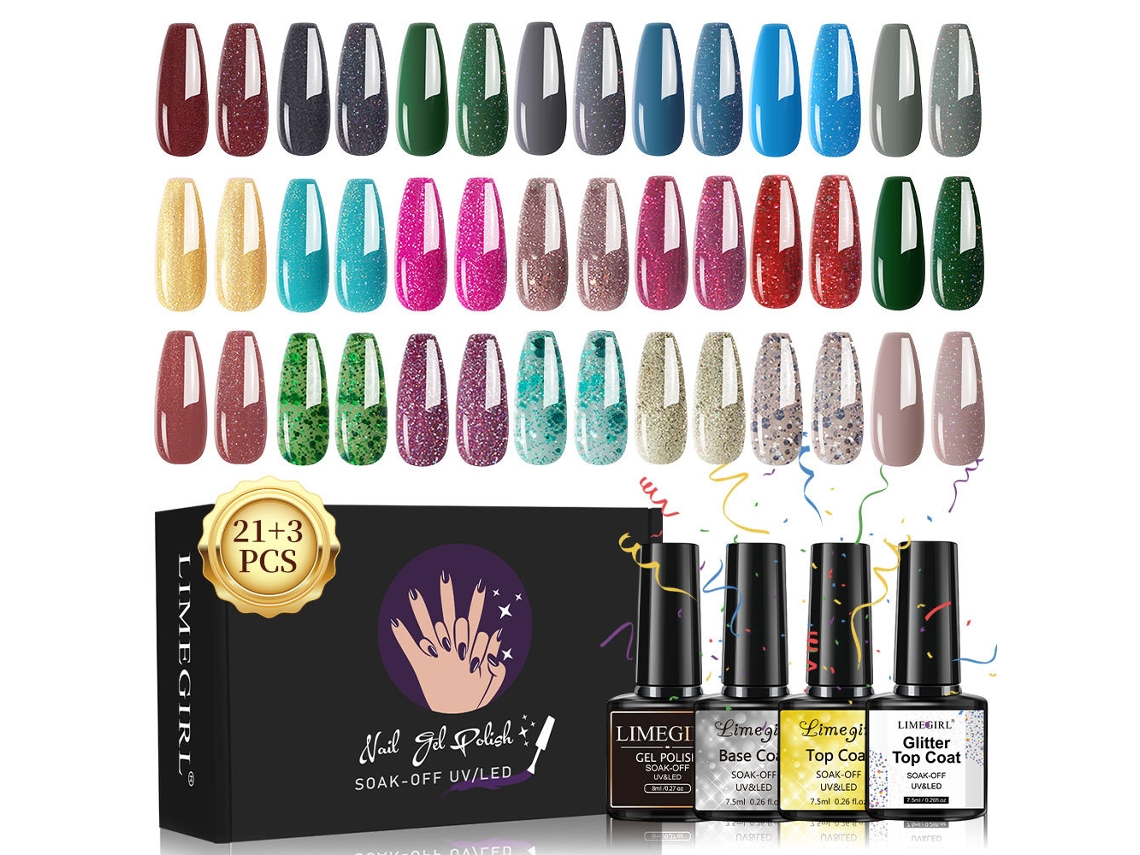 Conjunto De Esmaltes Em Gel Com 21 Cores, Esmalte Em Gel Funcional, Gel Uv, Sem Enxágue.cn128-4