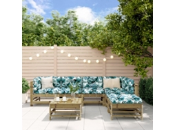 Conjunto Jardim Lounge 7 Pcs Madeira Pinus Impregnado Dkd Home Decor