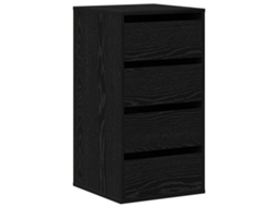 Conjunto 1 Gabinete De Gavetas Vidaxl Preto Derivados De Madeira (40 X 41 X 76 Cm)