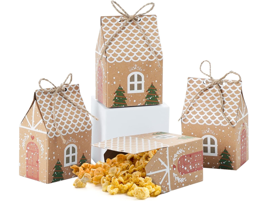 Caixa De Presente Para Casamento Com 50 Unidades, Caixa De Presente Para Festa De Natal, Caixa De Doces Para Casamento Aquaforge