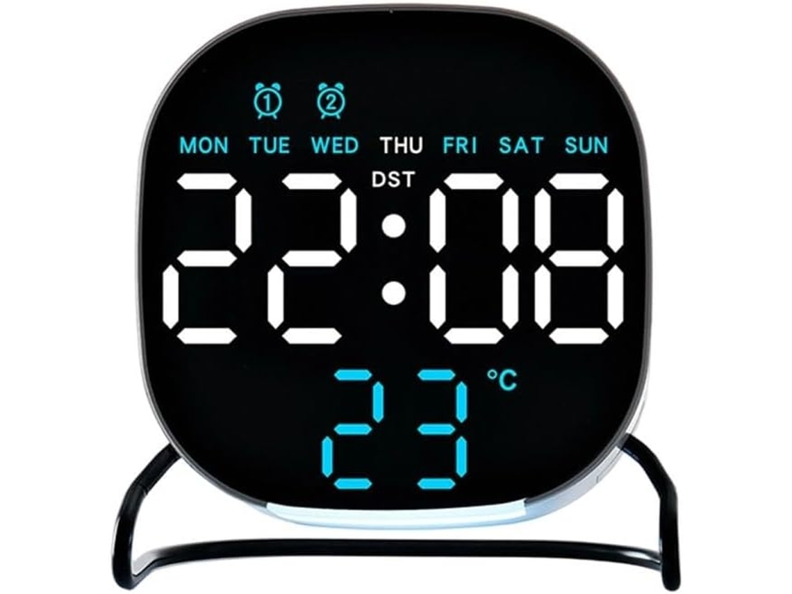 Para Despertador Digital Led Com Visor Duplo E Função Soneca (g)