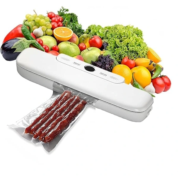Seladora A Vácuo — Máquina De Vácuo Automática Para Alimentos Secos E Úmidos, Design Compacto, Inclui 10 Sacos A Operação Com Um Único Botão