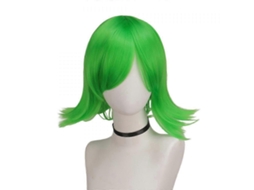Perucas verdes infantis para cosplay de Funny Mind, inspiradas nos personagens Joy e Nojinho, perfeitas para o Halloween. Acessórios em conjunto.