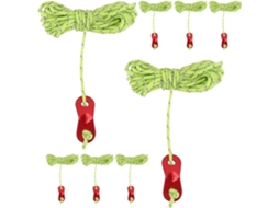 Conjunto De 8 Cordas Refletoras 4m Para Barraca Com Fivelas Nylon, Corda De Ancoragem Resistente Para Camping E Trilhas