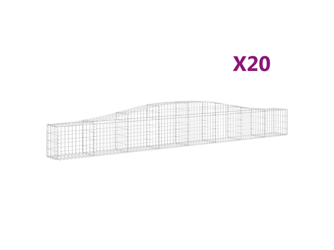 Gabion Basket, Gabion Baskets Vidaxl Prateado Ferro (400 X 30 X 40/60 Cm)