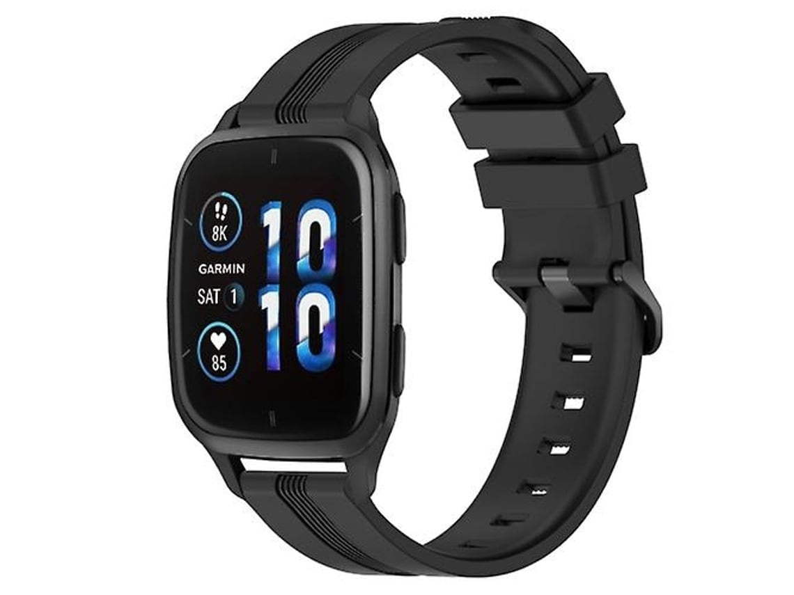 Pulseira De Relógio Lurelia Para Garmin Forerunner Sq2 Music 20 Mm Preto