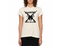 Rockinstone Rambo Movie Guns Solid Natural Adult T-shirt Size:l