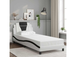 Vidaxl Estrutura De Cama Viana Sem Colchão Couro Artificial 90x190cm