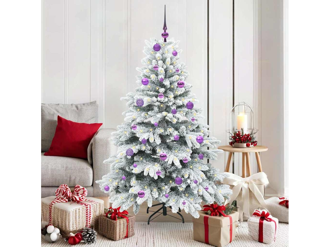 Vidaxl Árvore De Natal Artificial Com 150 Leds Branco 150 Cm Pe E Pvc