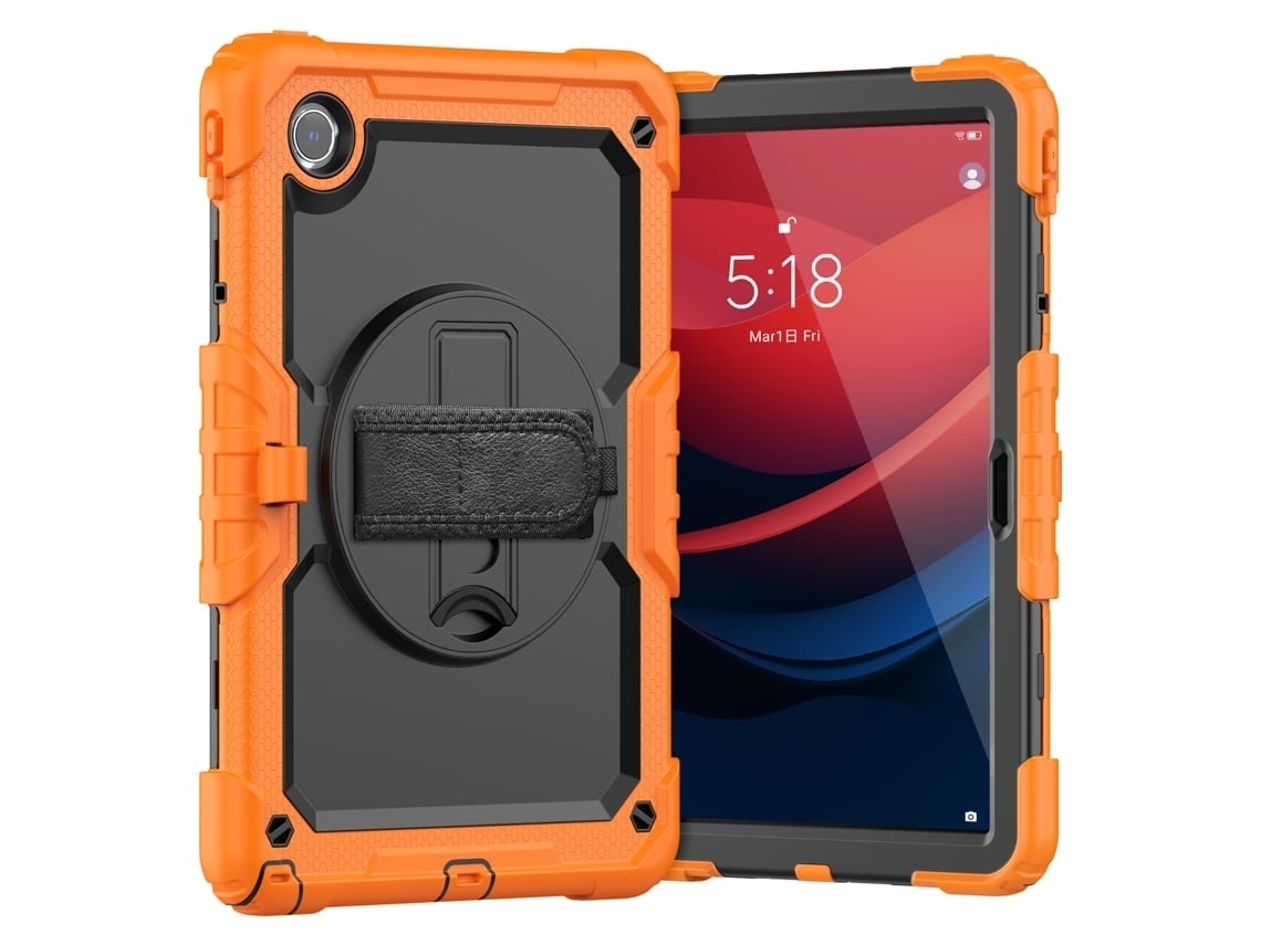 Capa Para Tablet Lurelia, Compatível Com Lenovo Lenovo M11 Hd 11 Tb330fu/tb331fc 2024 Laranja, Tpu, Suporte Giratório, Proteção Antiquedas