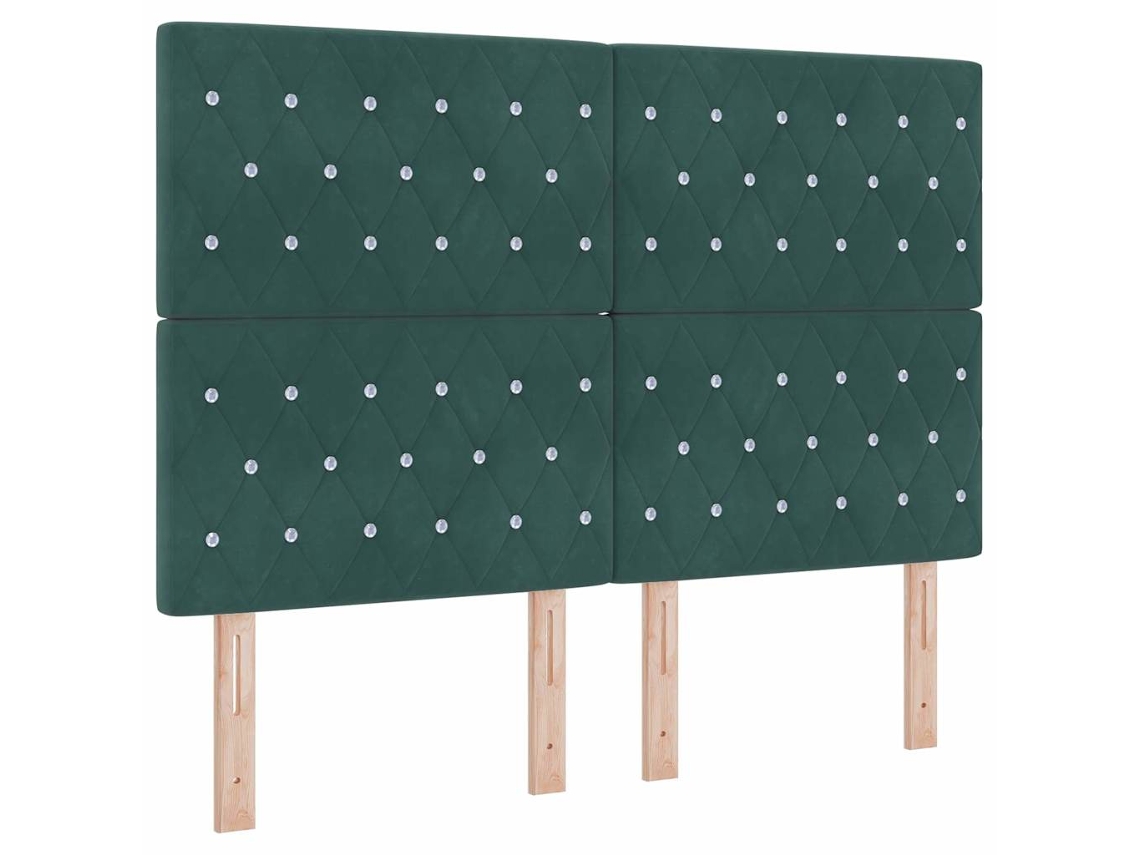 Cabeceira | Painel De Cama Verde Escuro 144 Cm Veludo