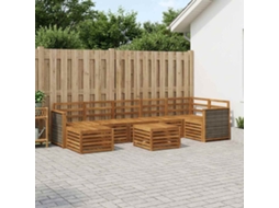 Vidaxl Conjunto De Sofás Para Exterior 7 Unid. Natural