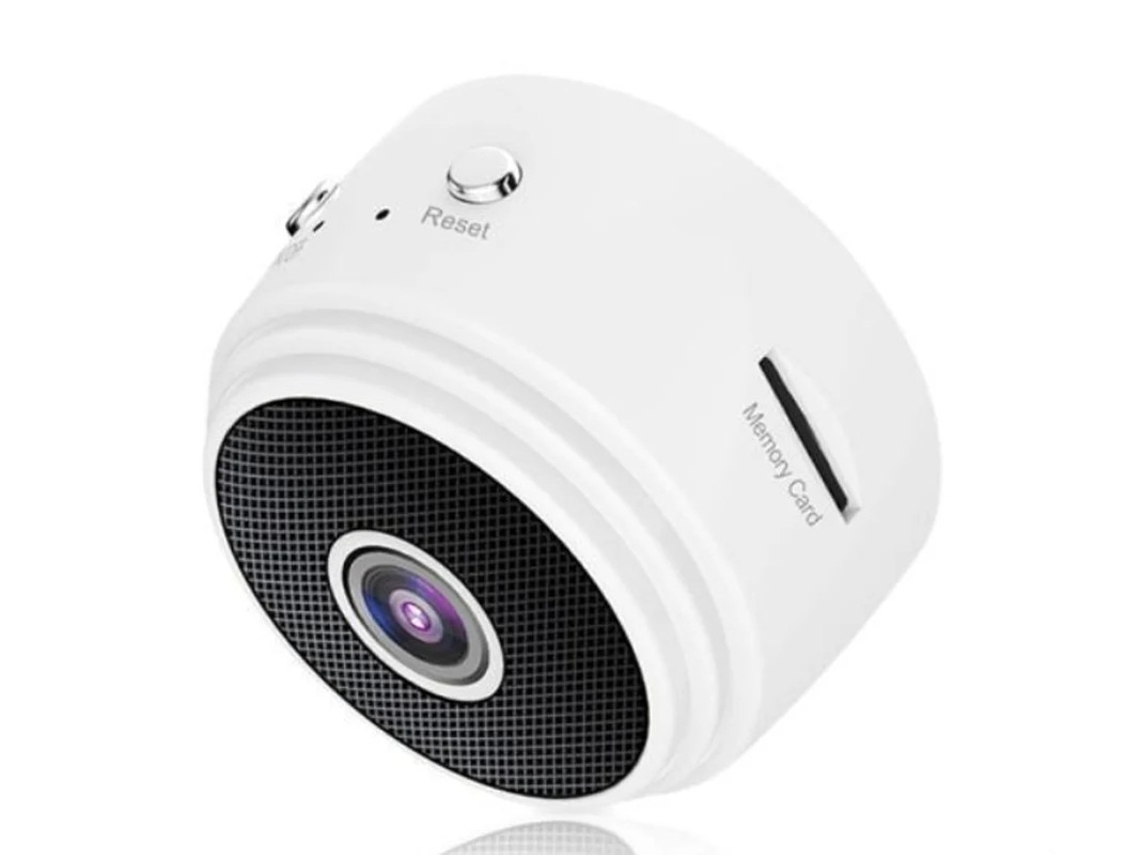 Mini Câmera Espiã Câmeras De Micro Vigilância De Babá Grande Angular Interno/externo Com App Branco Yizhood