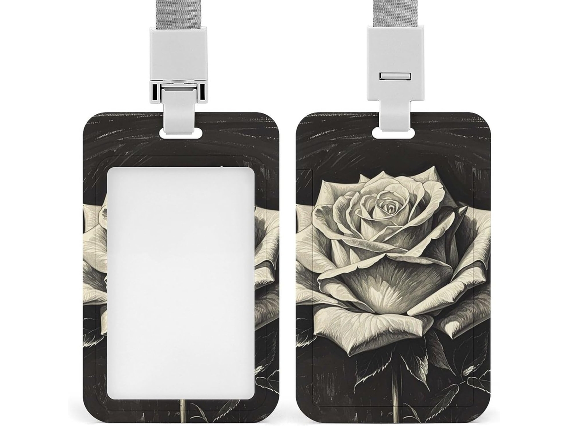Clipe Crachá, Porta Crachá Com Linda Estampa Floral E Cordão, Porta Cartão De Identificação, Porta Crachá,