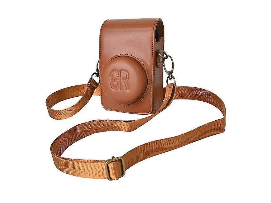 Capa De Couro Pu Para Câmera Ricoh Gr/grii/griii E Casio Zr1200/zr1500/zr2000/zr3500/zr3600/zr3700/zr5500 Com Correia Marrón