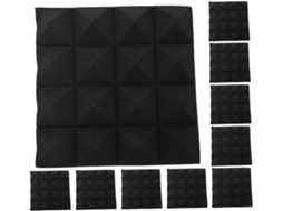 Conjunto De 10 Painéis Acústicos Piramidais Para Isolamento Acústico, Painéis Adesivos Pretos Espessos...