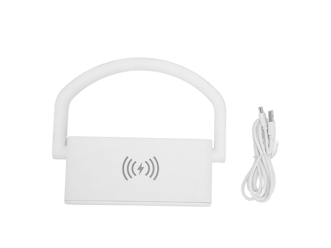 Reloj Despertador Inalámbrico Com Dois Níveis De Ajuste E Luz Noturna, Multifuncional, Digital, Para Quarto, Cor Branca.