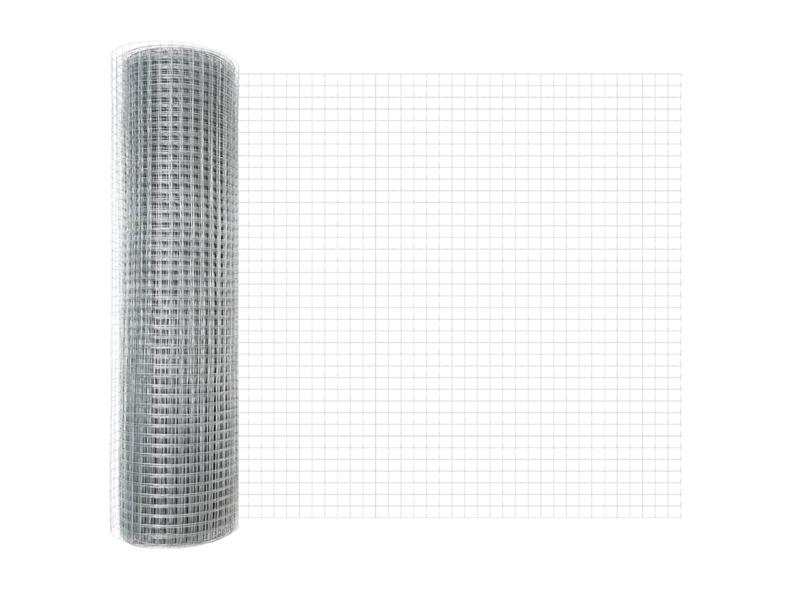 Conjunto 1 Arame Soldado Vidaxl Prateado Aço (2500 X 80 Cm)