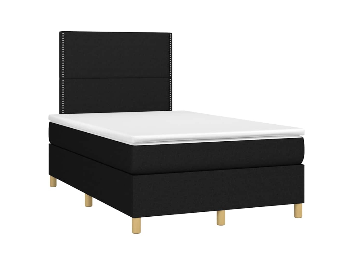 Cama Boxspring com Colchão 120x190 Cm Tecido Preto MAISON EXCLUSIVE