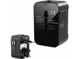 Adaptador De Viagem Universal Com 2 Portas Usb, Plugue Internacional Para Ásia, Reino Unido, Ue, Eua E Austrália, Design Compacto E Suporte Para 100