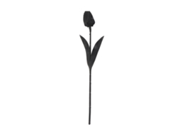 Tulipas falsas de seda preta com arame de ferro para decoração de casamento e casa 13 polegadas