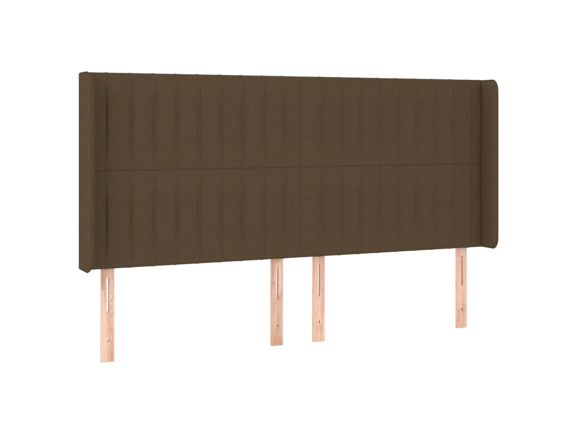 Cabeceira com tecido Abas marrom escuro MAISON EXCLUSIVE (163x16x118 cm)