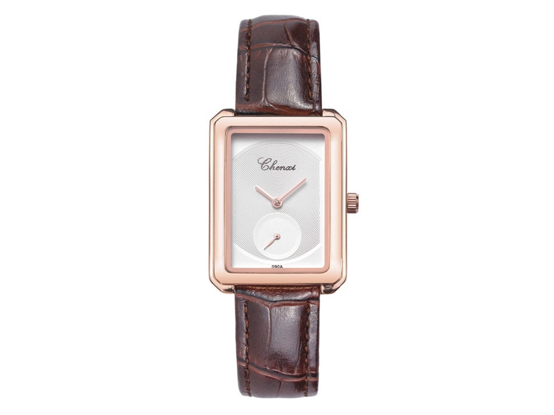 Relógio Feminino Retangular de Pulseira de Liga com Movimento Quartzo Simples e Fashionable para Estudantes