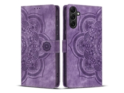 Capa De Celular De Couro Fosco Retrô Com Estampa De Mandala