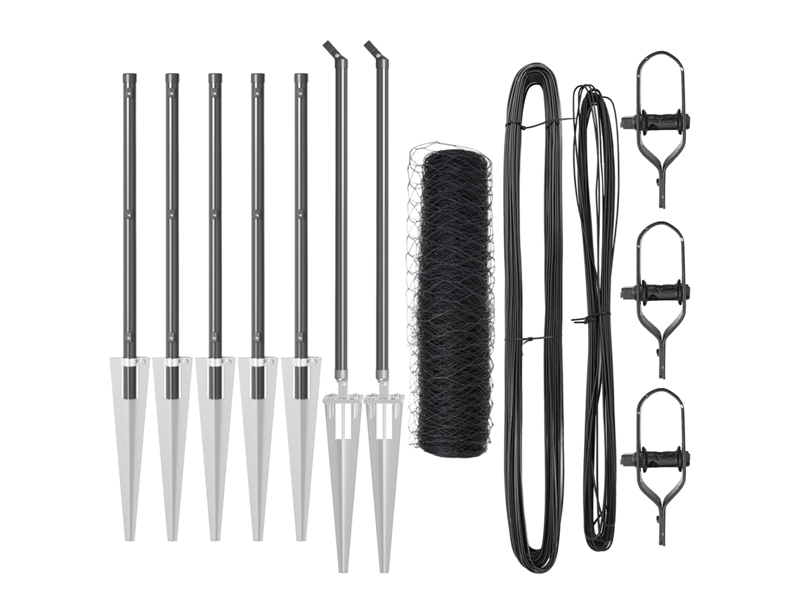 Conjunto 1 Cerca Externa Vidaxl Cinzento Aço (10 X 1 M)