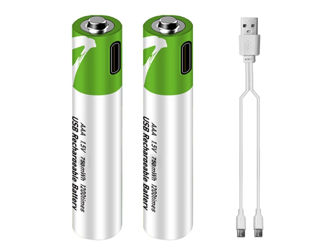 Bateria Recarregável Aaa De Lítio 1.5v Type-c 550mwh