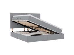 Cama com Arrumação e Led Cinzento Claro Poliéster MAISON EXCLUSIVE 160x200 cm