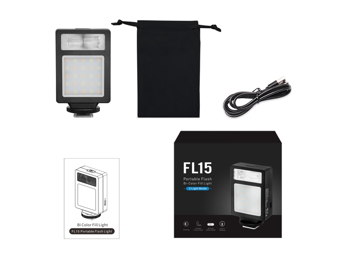 Linterna Flash Para Cámara Pequeña Con 5 Niveles De Brillo Gn10 2500k-6500k Luz De Relleno Para Fotografía