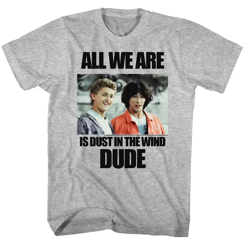 Rockinstone Bill And Ted Dustin T Wind Heather Gray Adult T-shirt Size:s