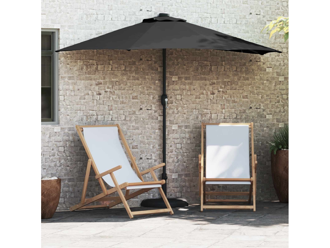 Vidaxl Guarda-sol De Jardim 294 X 150 X 224 Cm Poliéster E Aço Preto